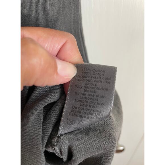 Clare V. Charlotte Ruffle t-Shirt Dress Faded Black gray short sleeve cotton M - Picture 10 of 10